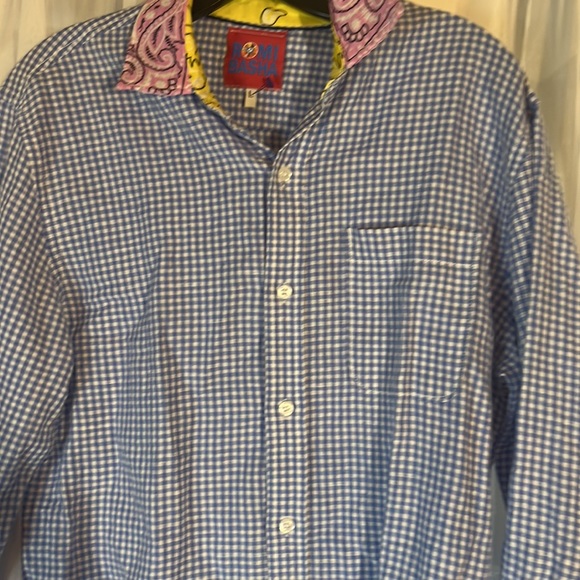 Romi Basha Lana Shirt Women’s Large Picnic Pattern Bandana Trim - Picture 6 of 11